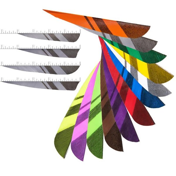 Black Horn - Premium Naturfeder - geometrische Streifen - verschiedene Längen & Formen